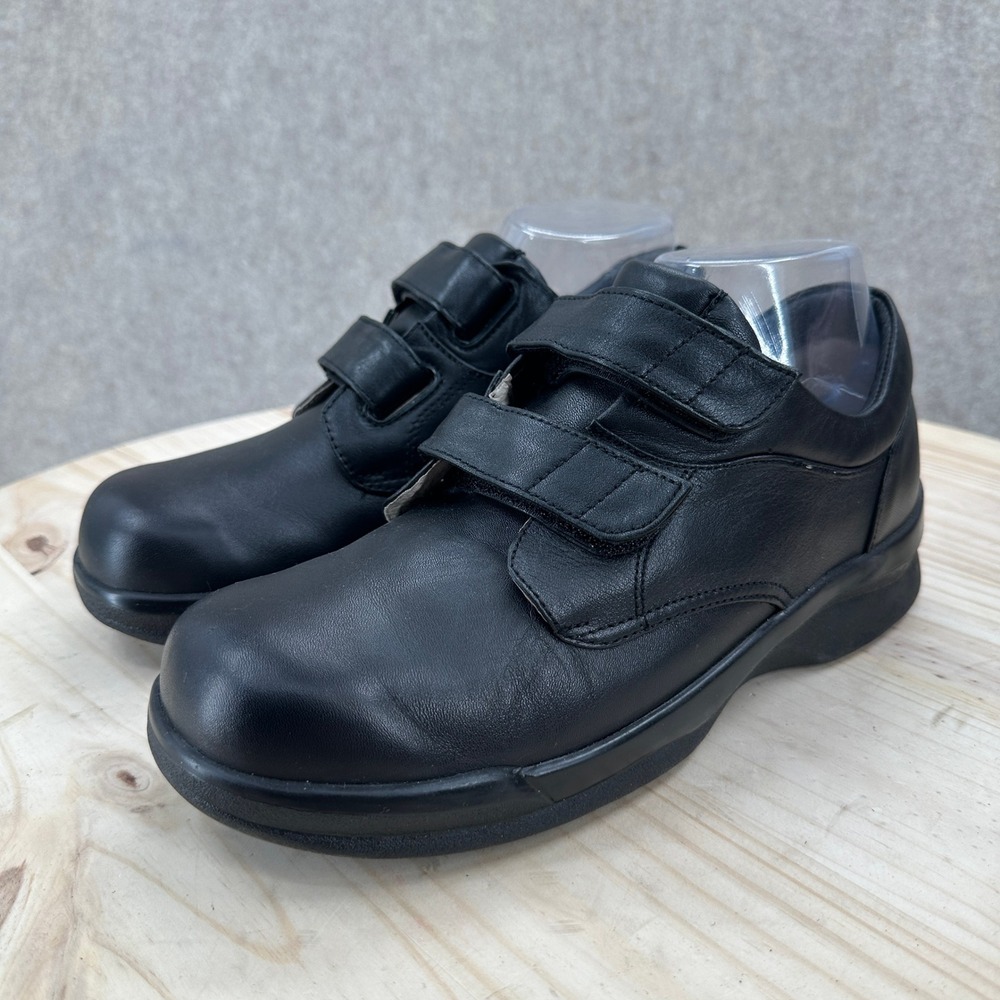 Apex Ambulator Mens 8.5 Leather Walking Shoes Hook Loop Strap Comfort Sneaker